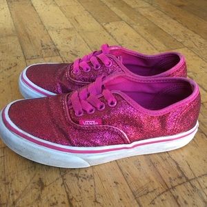 Vans glitter pink low tops